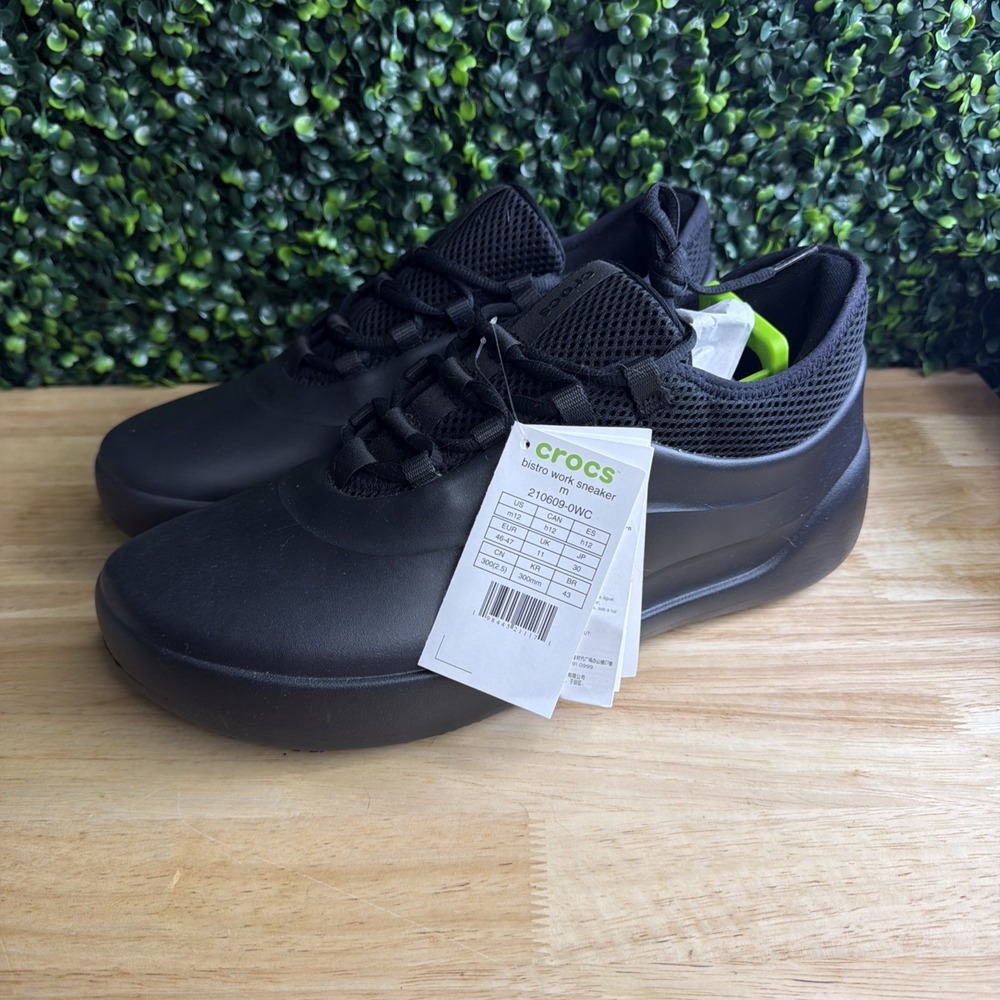 New! Crocs At Work Bistro Pro LiteRide Triple Black Work Clogs - Men's 12